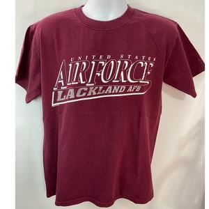 Vintage Lackland Air Force Base Medium Red T-Shirt 20 year old USA Made